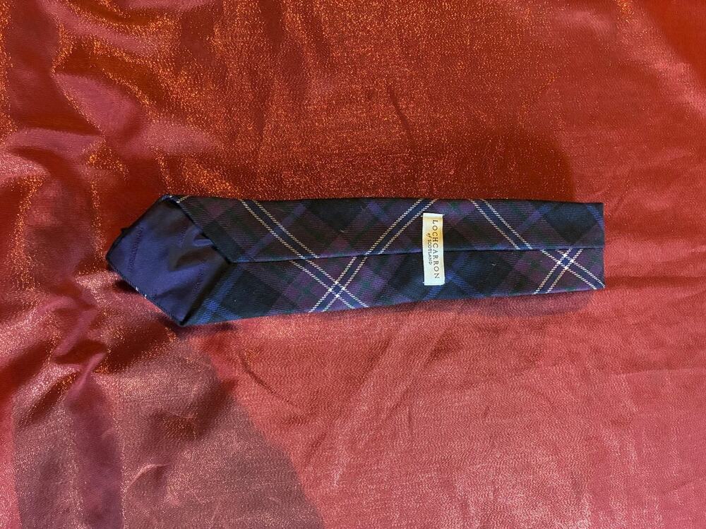 Lochcarron Tie Mens Wool Tartan Plaid Skinny 3in Purple Navy Green Classic